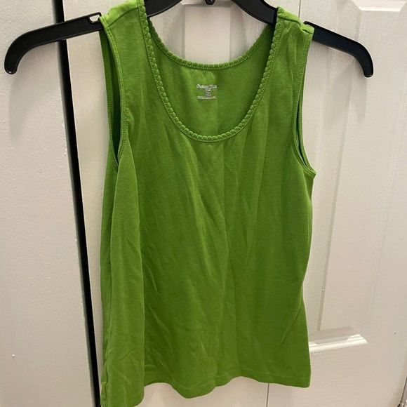 Studio Works Women's Sleeveless Top Green size petite medium - Picture 1 of 3